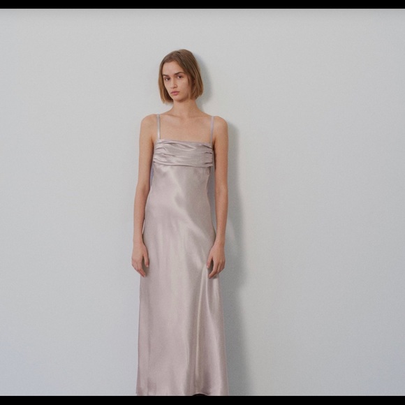 ZARA NWT SATIN SLIP DRESS XL - Picture 3 of 9